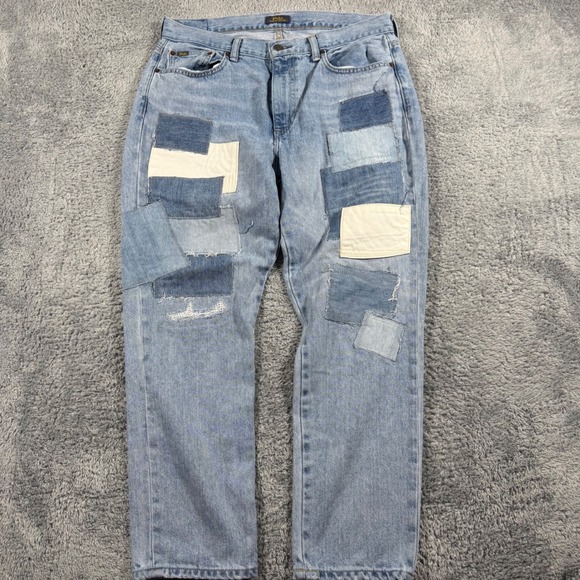 Polo Ralph Lauren Patchwork All Over The Avery Boyfriend Jeans Women Size 30x27 - Picture 2 of 8